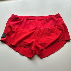 Size 06 oiselle work out shorts, red.
